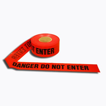 CORDOVA Red Barricade Tape, DANGER DO NOT ENTER, 4.0 Mil Thick, 12PK T40212